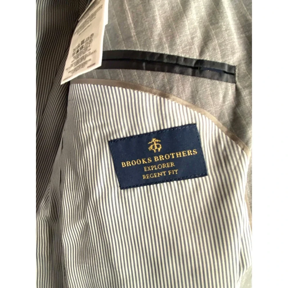 BROOKS BROTHERS REGENT‎ MENS 40R EXPLORER FIT WOOL SUIT JACKET BLAZER Pinstripe